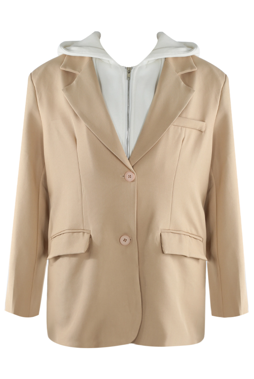 Blazer With Hoodie - Beige