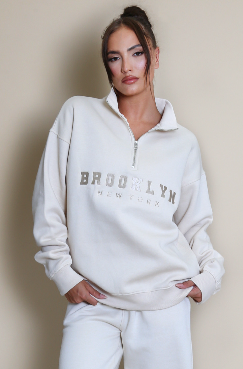 Brooklyn New York Sweatshirt - Beige