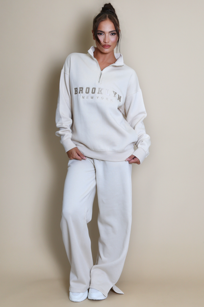 Brooklyn New York Sweatshirt - Beige