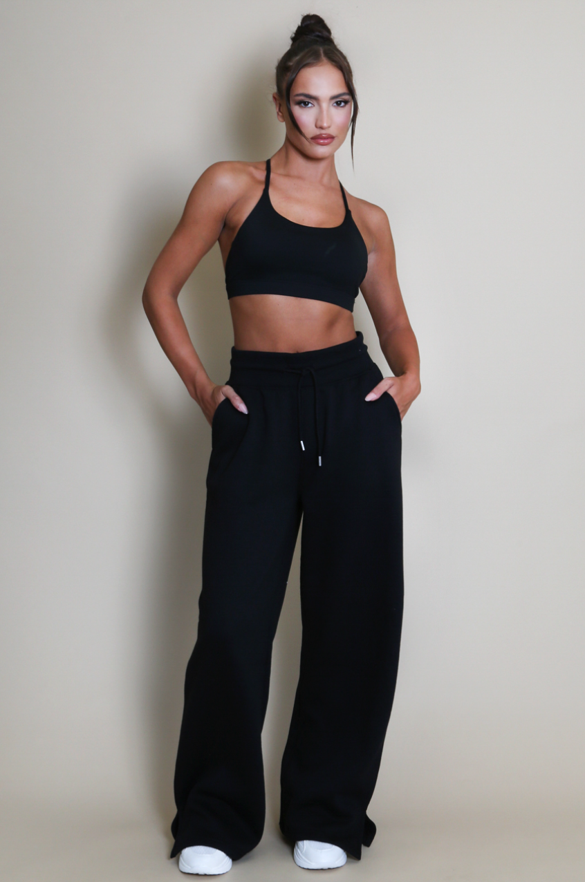 Split Hem Jogger - Black