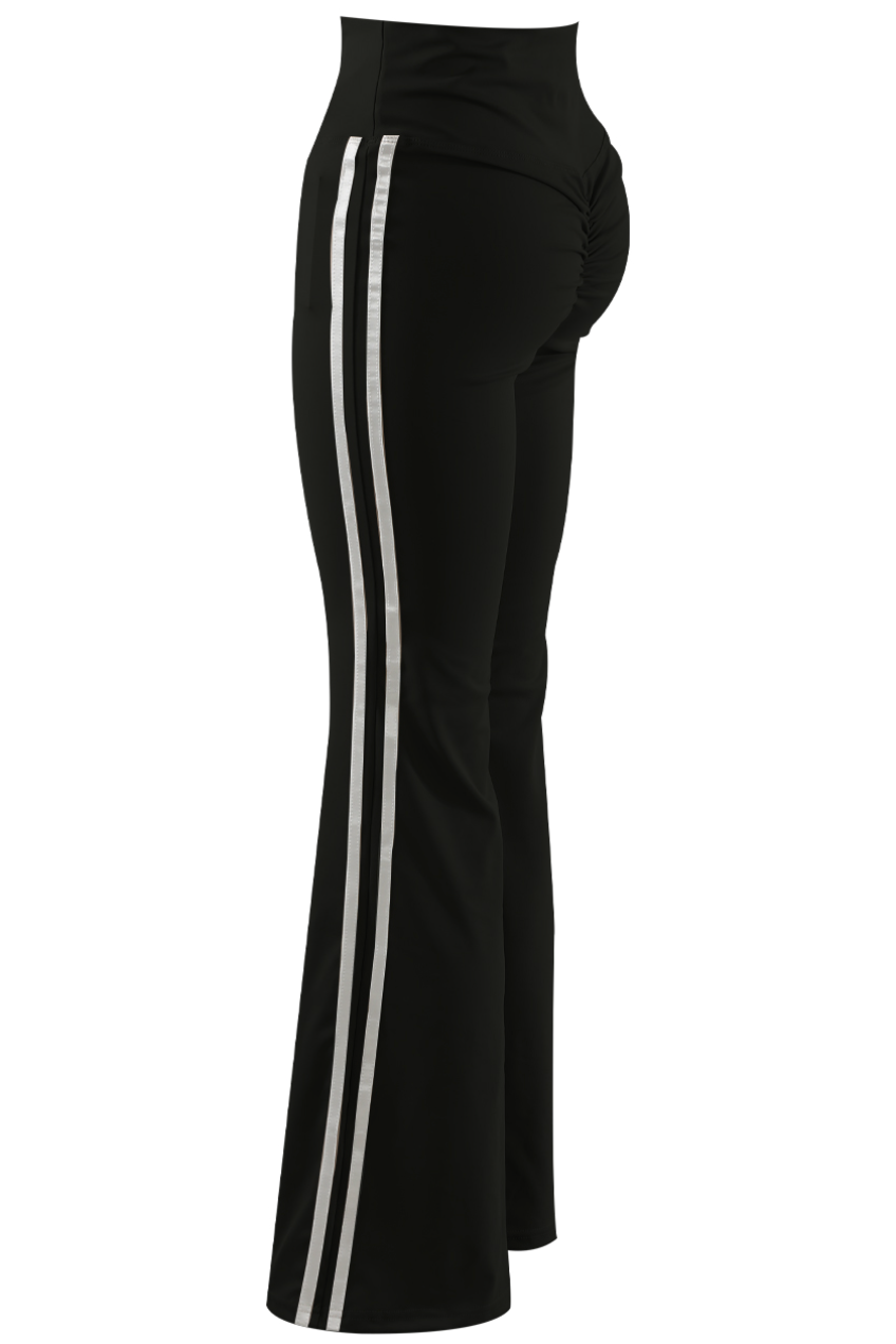 Stripe Flare Pants - Black