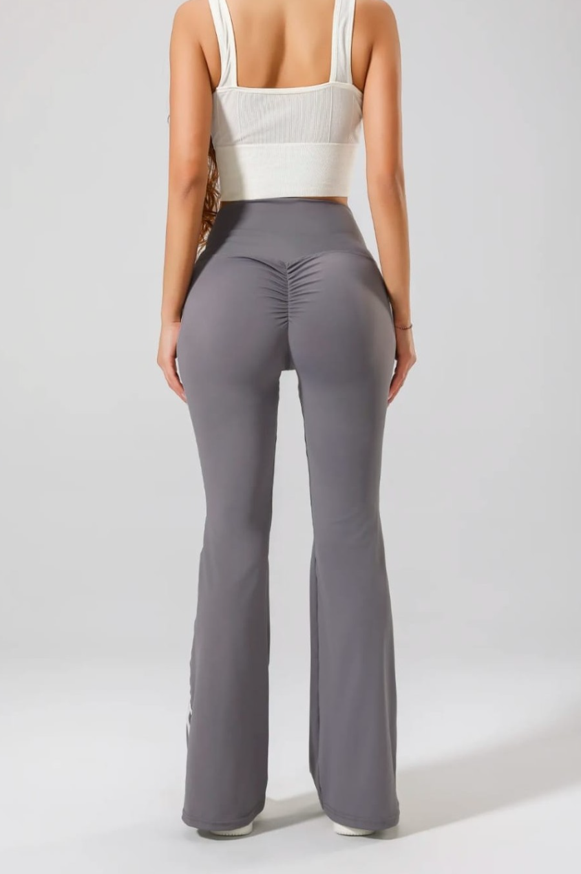 Stripe Flare Pants - Grey