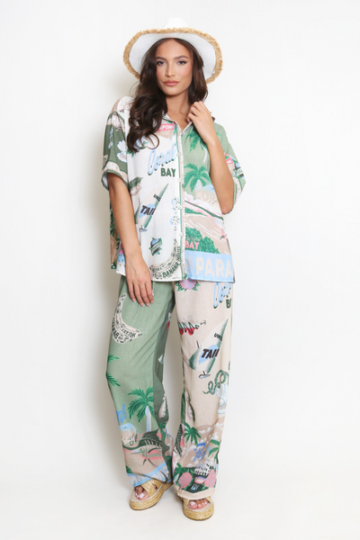 Beach Print Set - Green