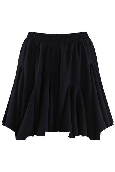 Flare Ruffle Skirt - Black