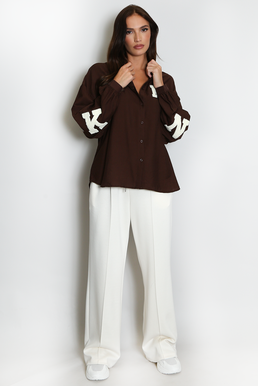 New York Oversized Shirt - Brown