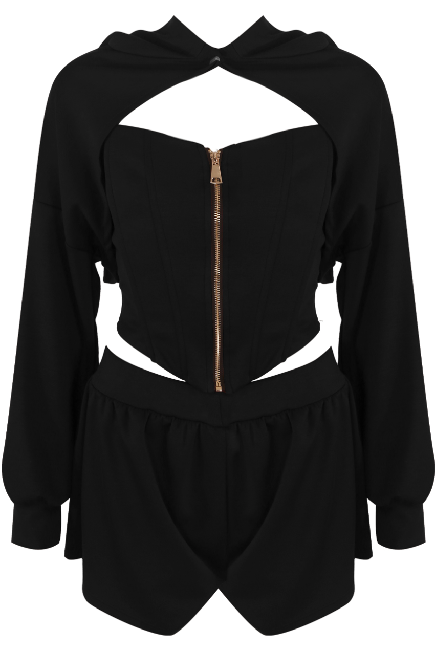 Corset 3 Piece Set - Black