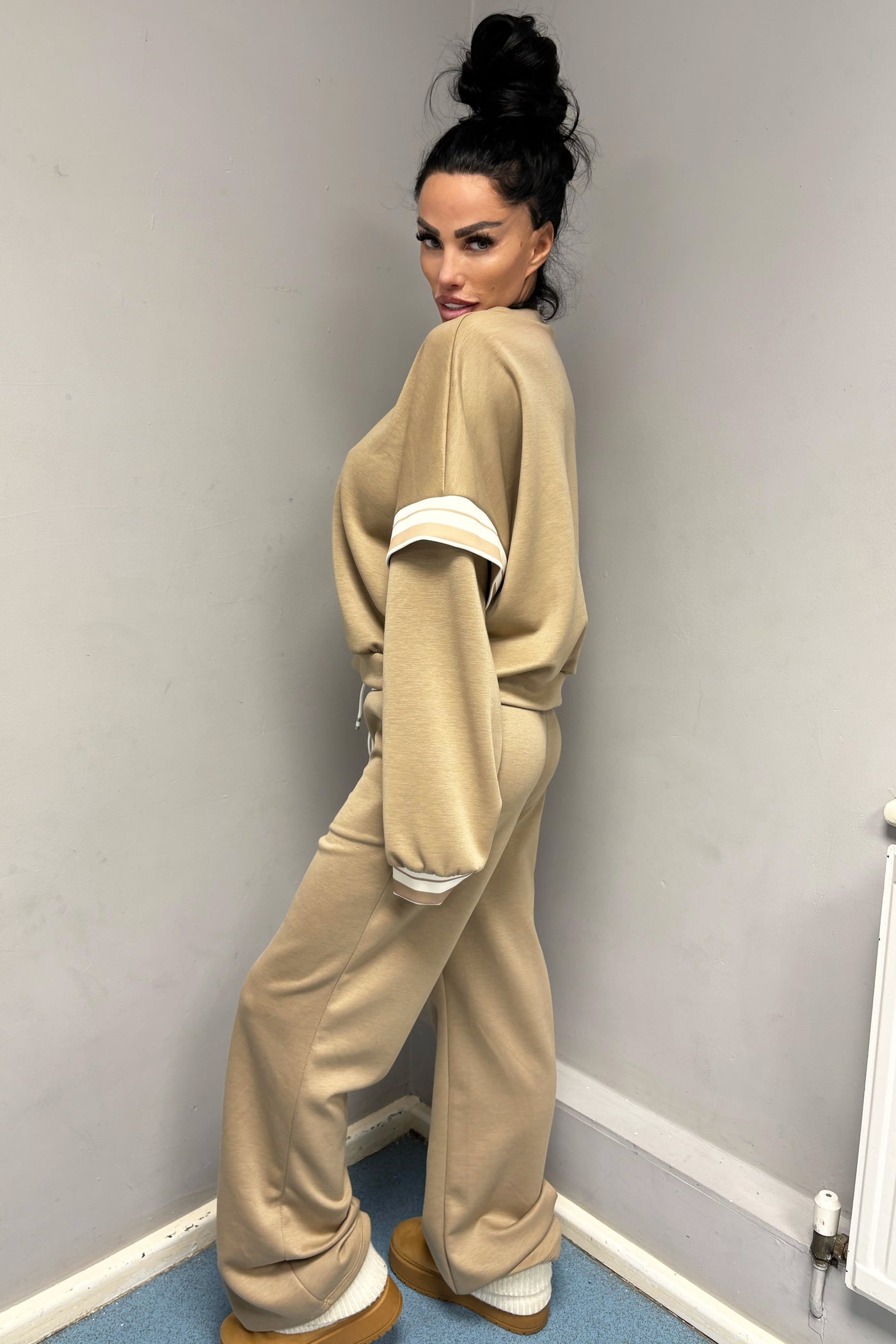 Double Stripe Tracksuit - Taupe