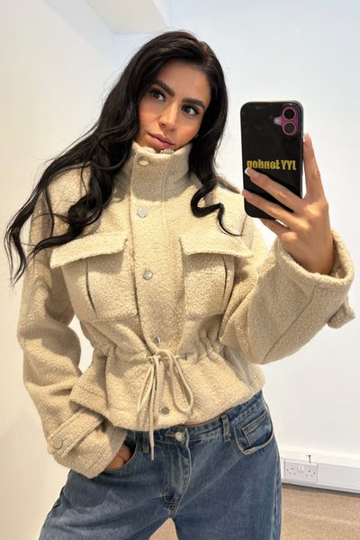 Teddy Pocket Jacket - Beige