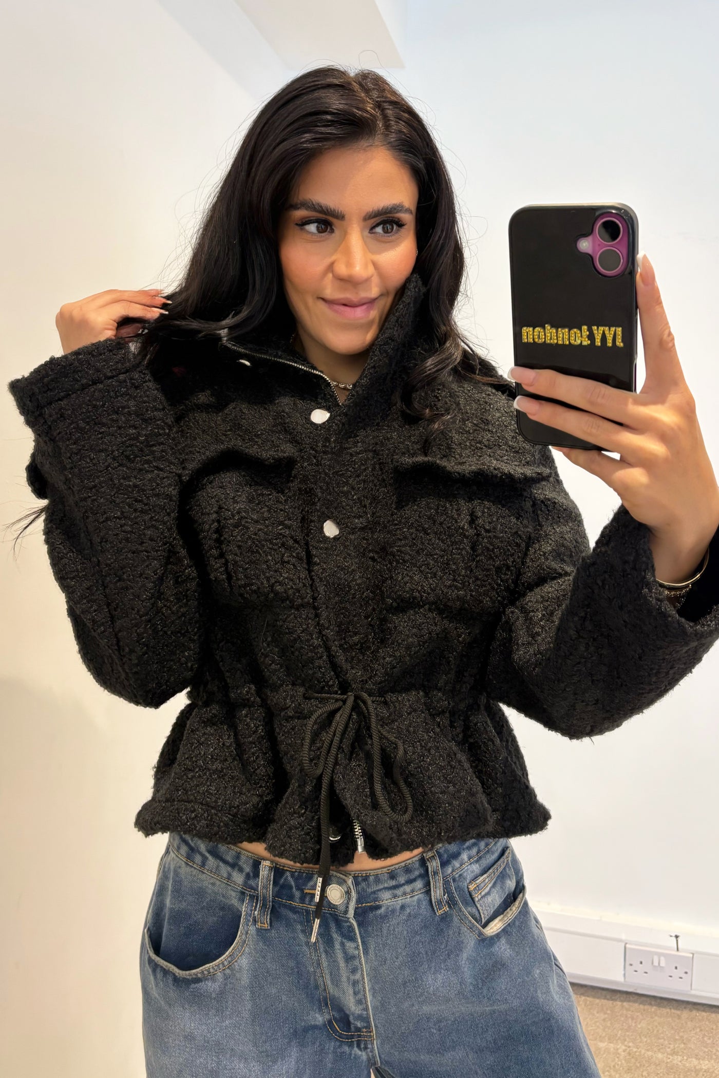 Teddy Pocket Jacket - Black