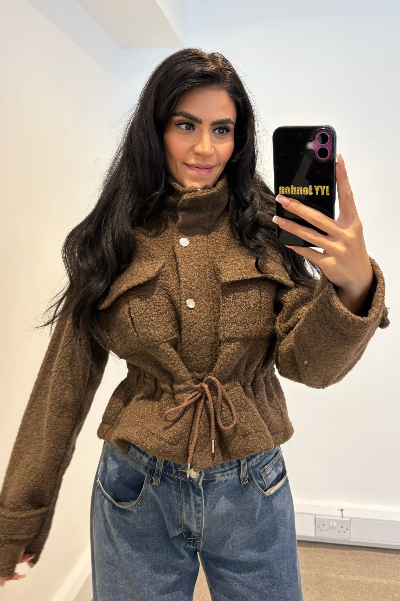 Teddy Pocket Jacket - Brown
