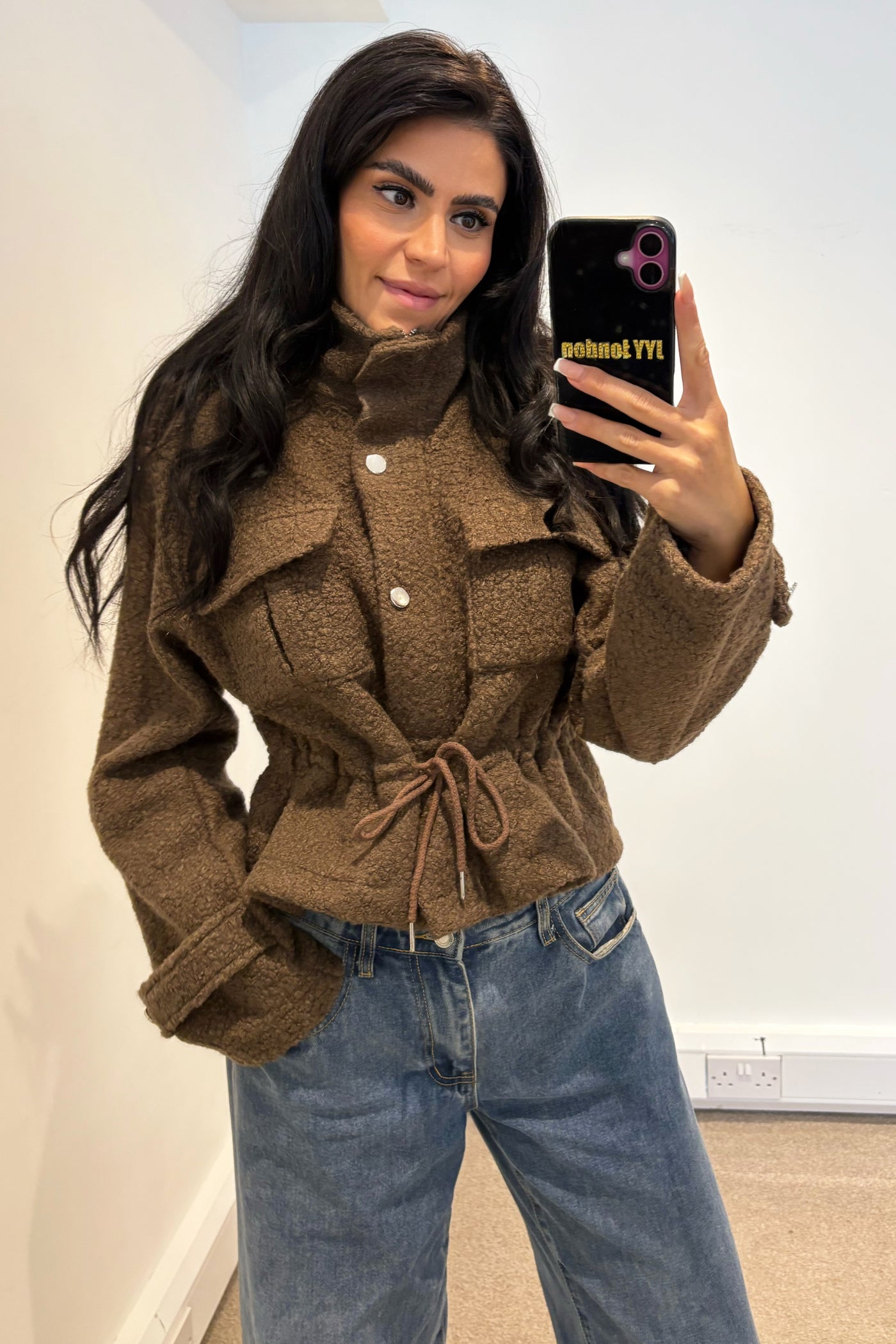 Teddy Pocket Jacket - Brown