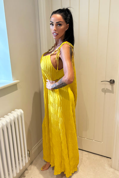 Bead Strap Maxi Dress - Yellow