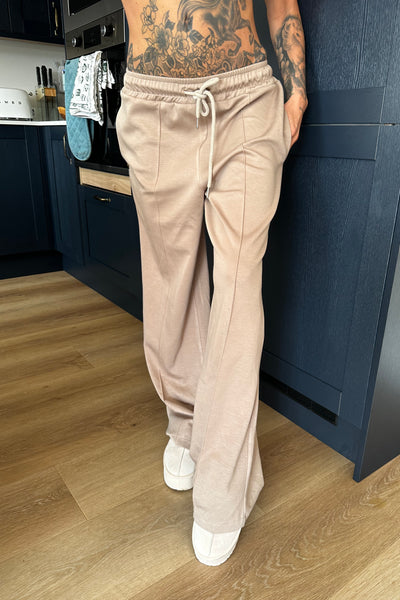 Wide Leg Joggers - Taupe