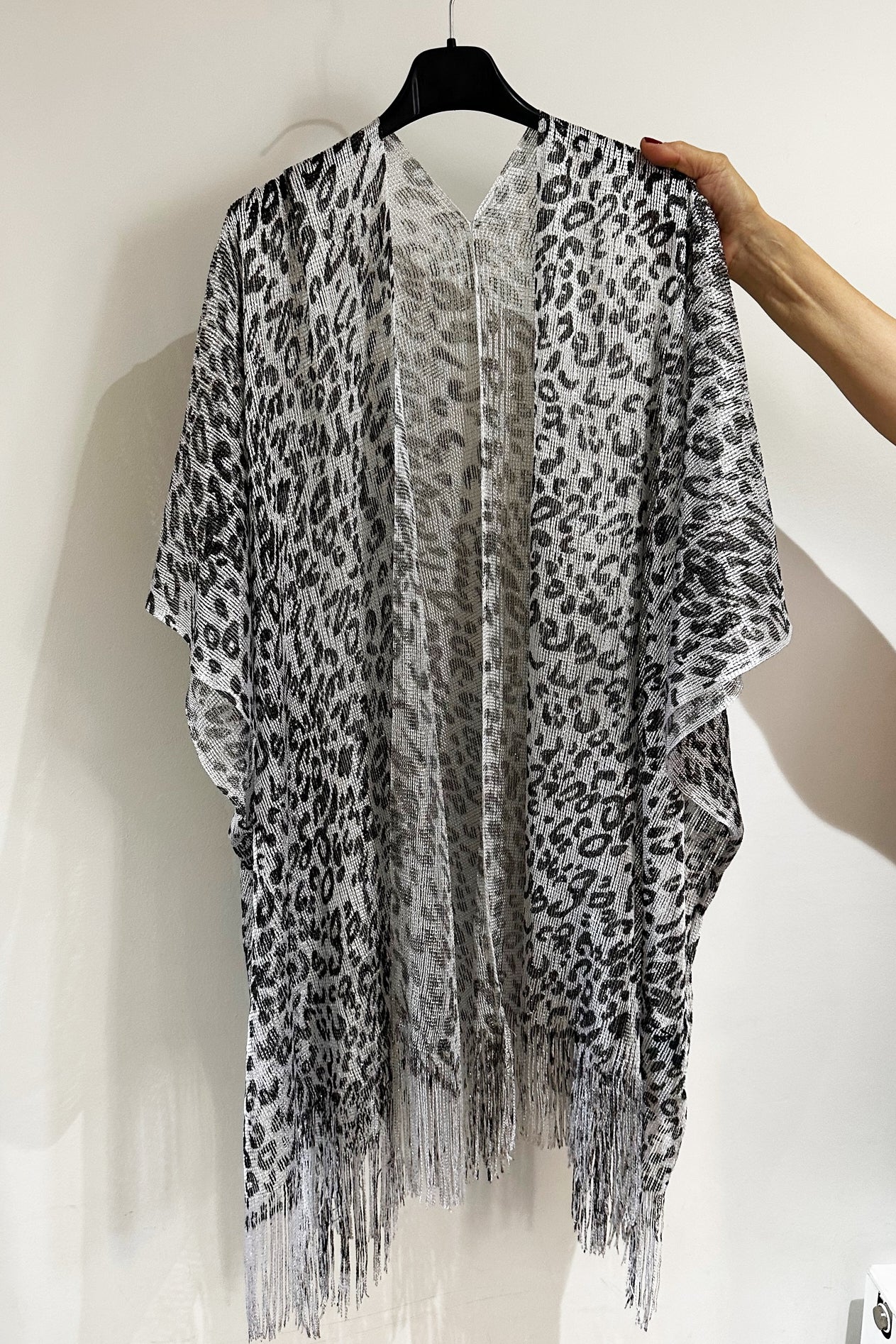 Leopard Print Cover Up - Silver