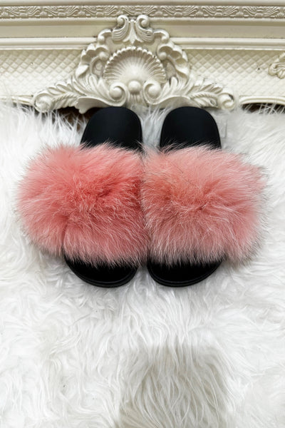 JYY Faux Fur Sliders - Pink