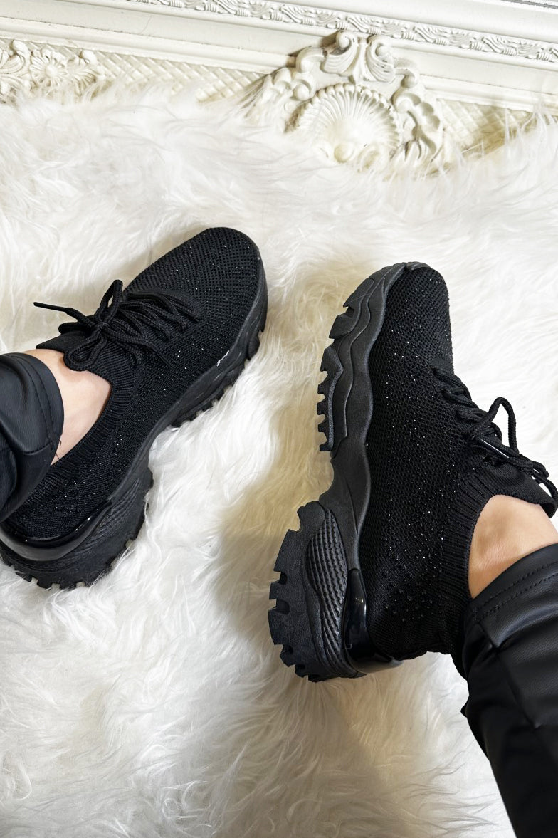 JYY Diamante Trainers - Black