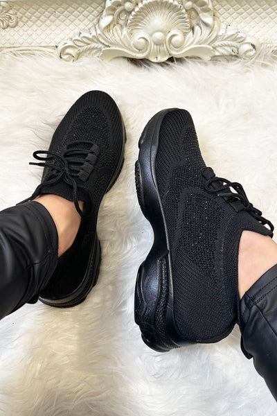 JYY Crystal Trainers - Black