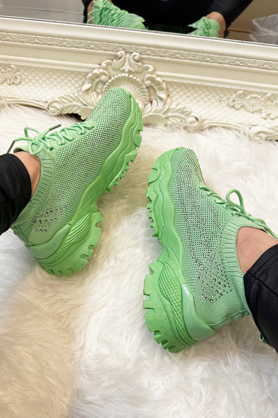 JYY Diamante Trainers - Green
