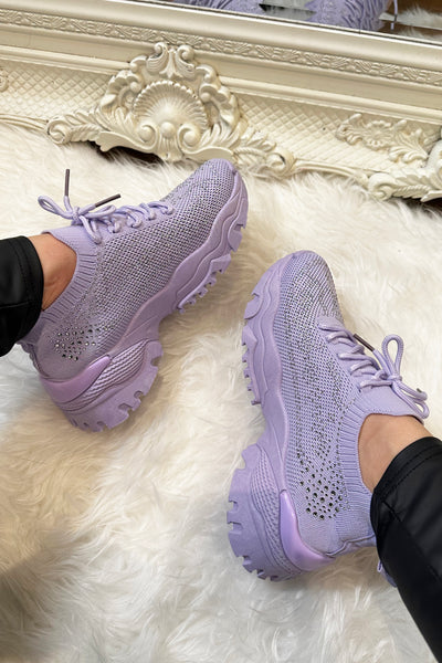 JYY Diamante Trainers - Lilac