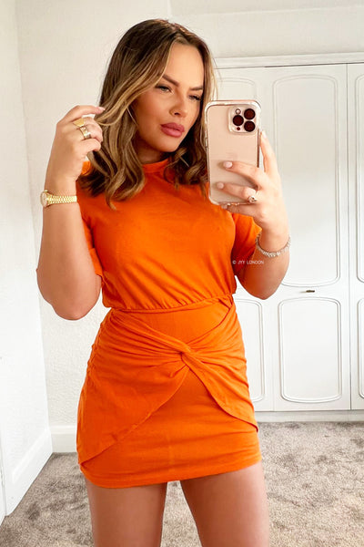 Knot Dress - Orange