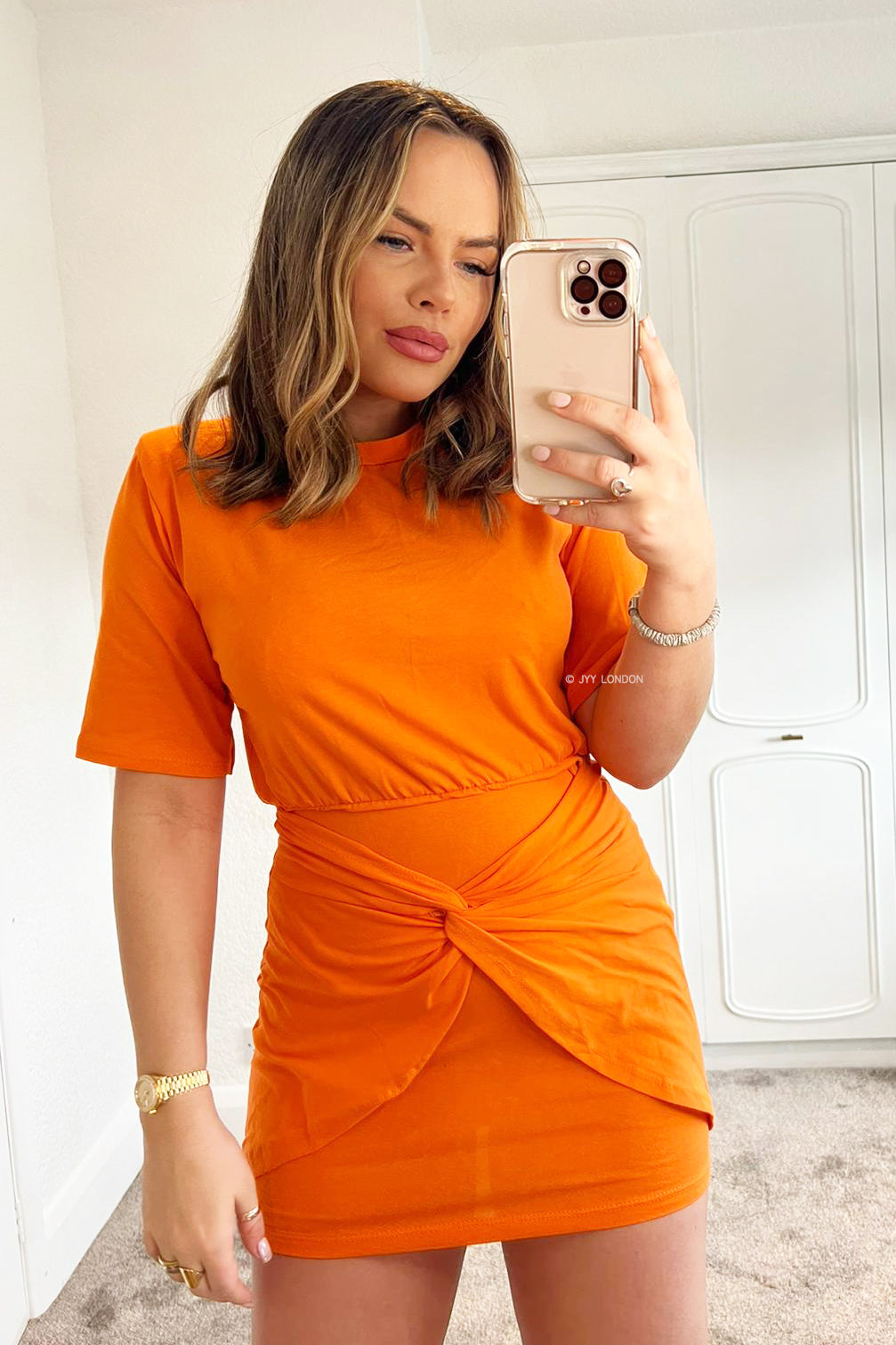 Knot Dress - Orange