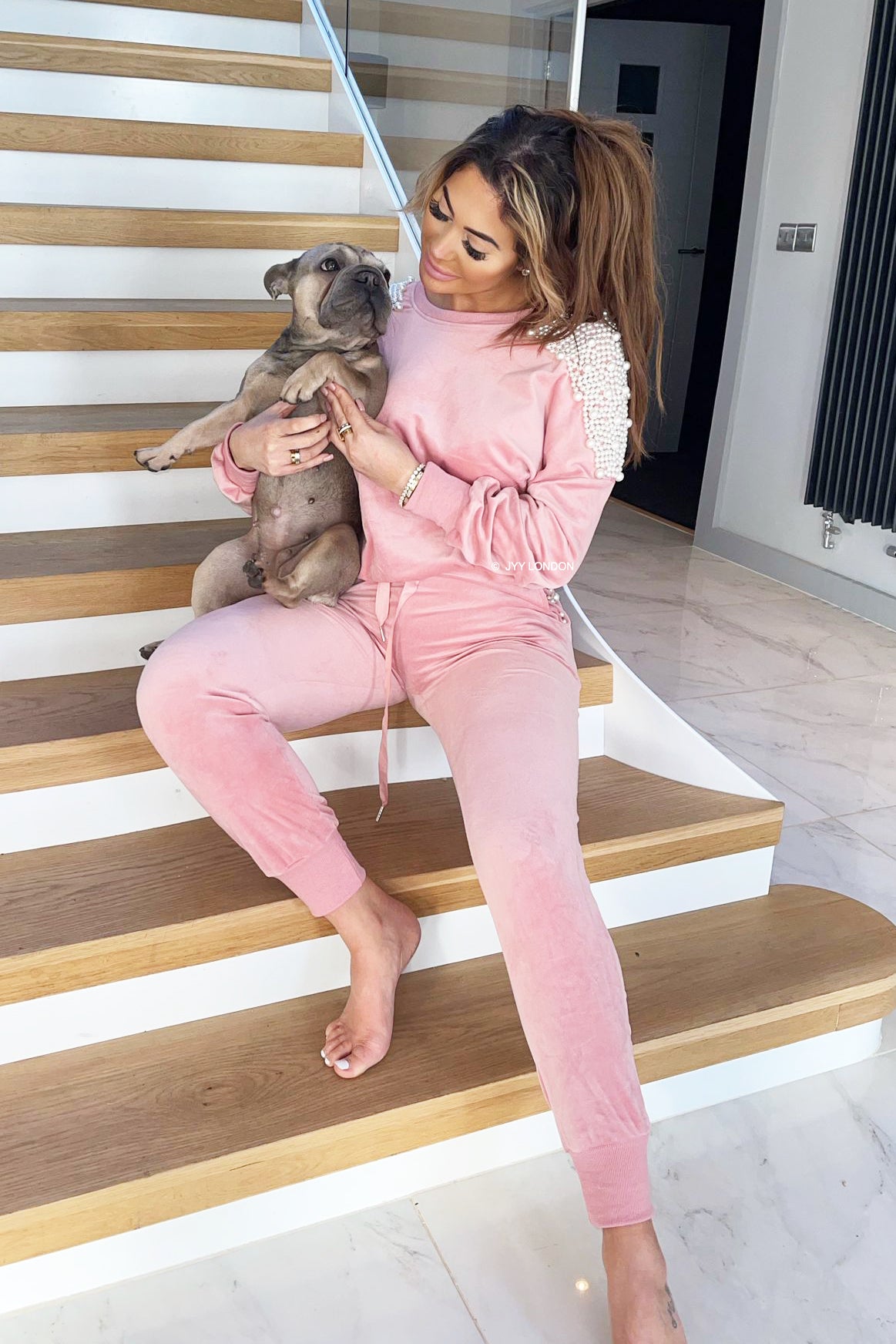 Pearl Sleeve Tracksuit - Pink PREORDER 25TH OCT