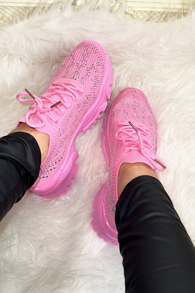 JYY Diamante Trainers - Pink