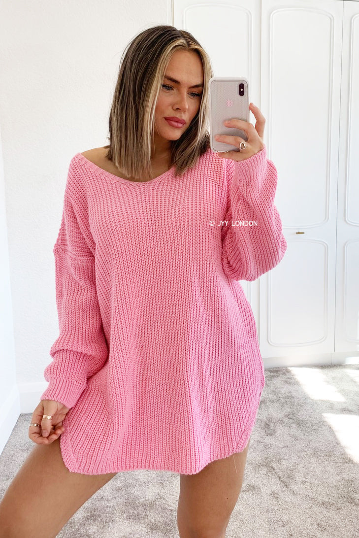 JYY Oversized Knit Jumper - Pink