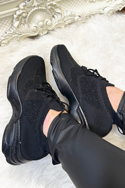 JYY Crystal Trainers - Black