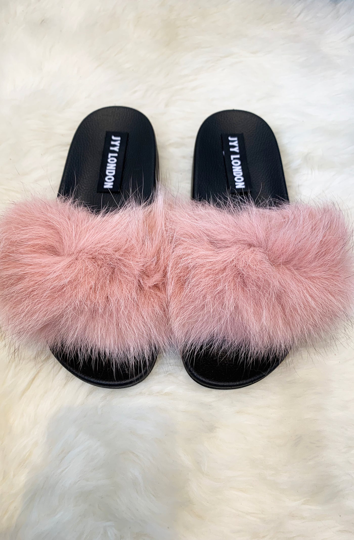 Faux Fur Sliders - Pink
