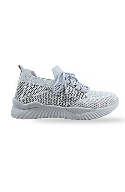 JYY Rhinestone Trainers - Grey