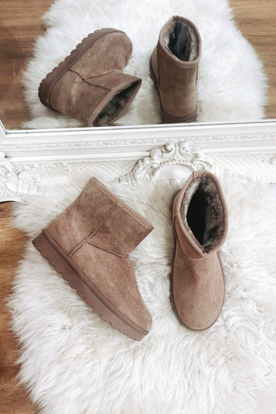 JYY Faux Fur Boots - Taupe