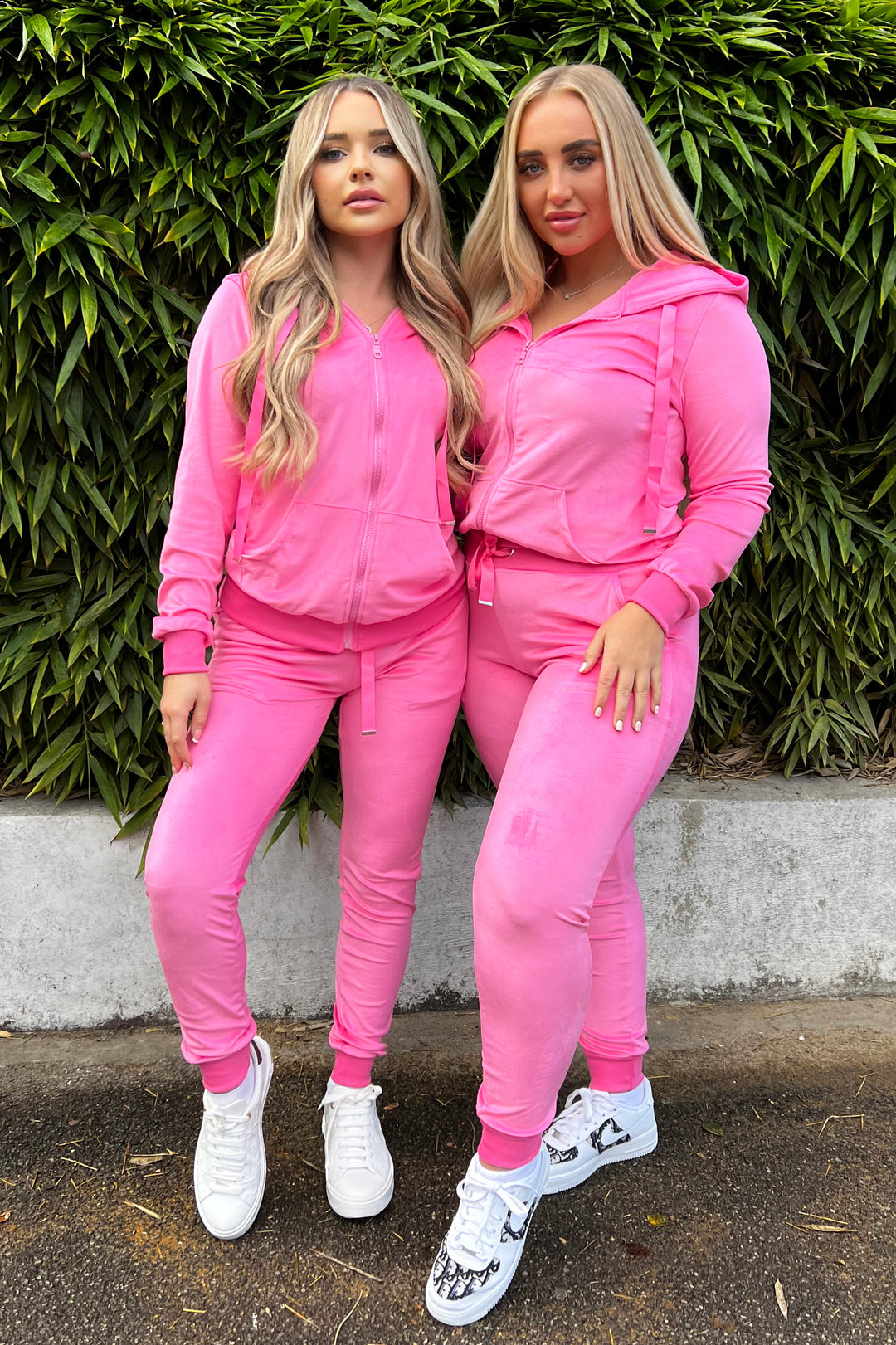 Pink velour suit online